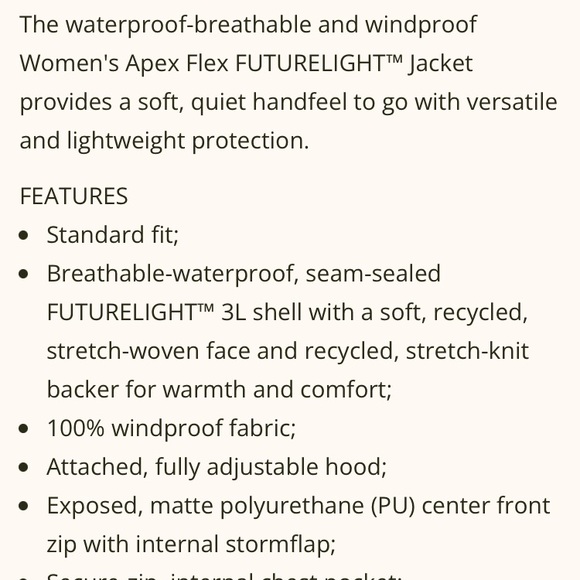 New: The North Face Apex Flex Futurelight Waterproof Jacket. Size Medium - Picture 14 of 16